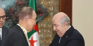 L’ancien SG de l’ONU décoré par le président Tebboune